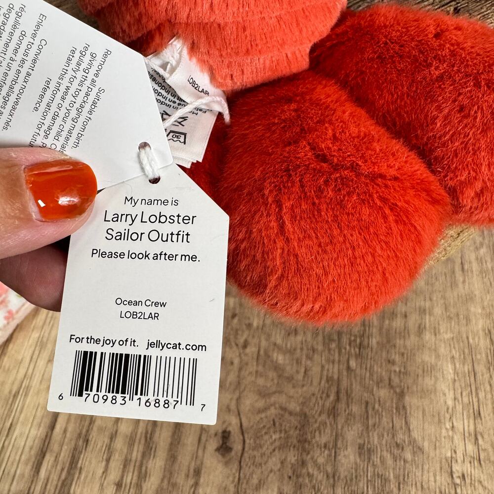 Bundle Set of 2 Jellycat Larry Lobster Small Blush Bunny Cherry NEW! Authentic - Picture 6 of 12